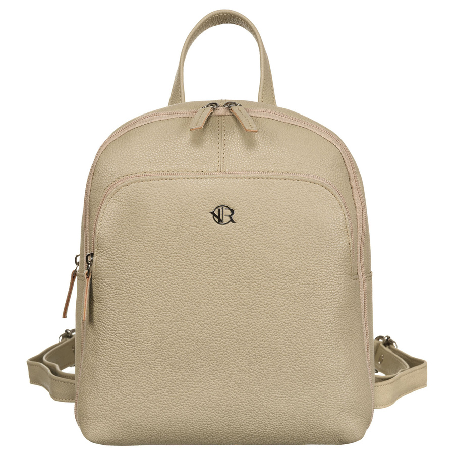Damen Rucksack aus echtem Leder in Beige – Rovicky – Bild 2