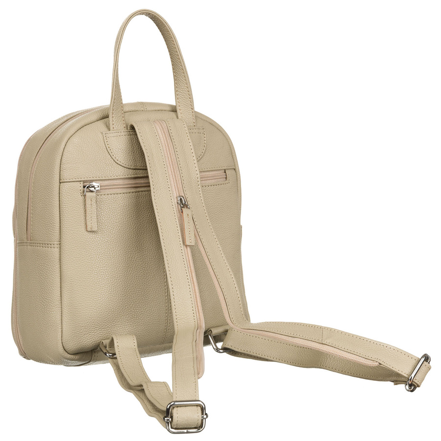 Damen Rucksack aus echtem Leder in Beige – Rovicky – Bild 4