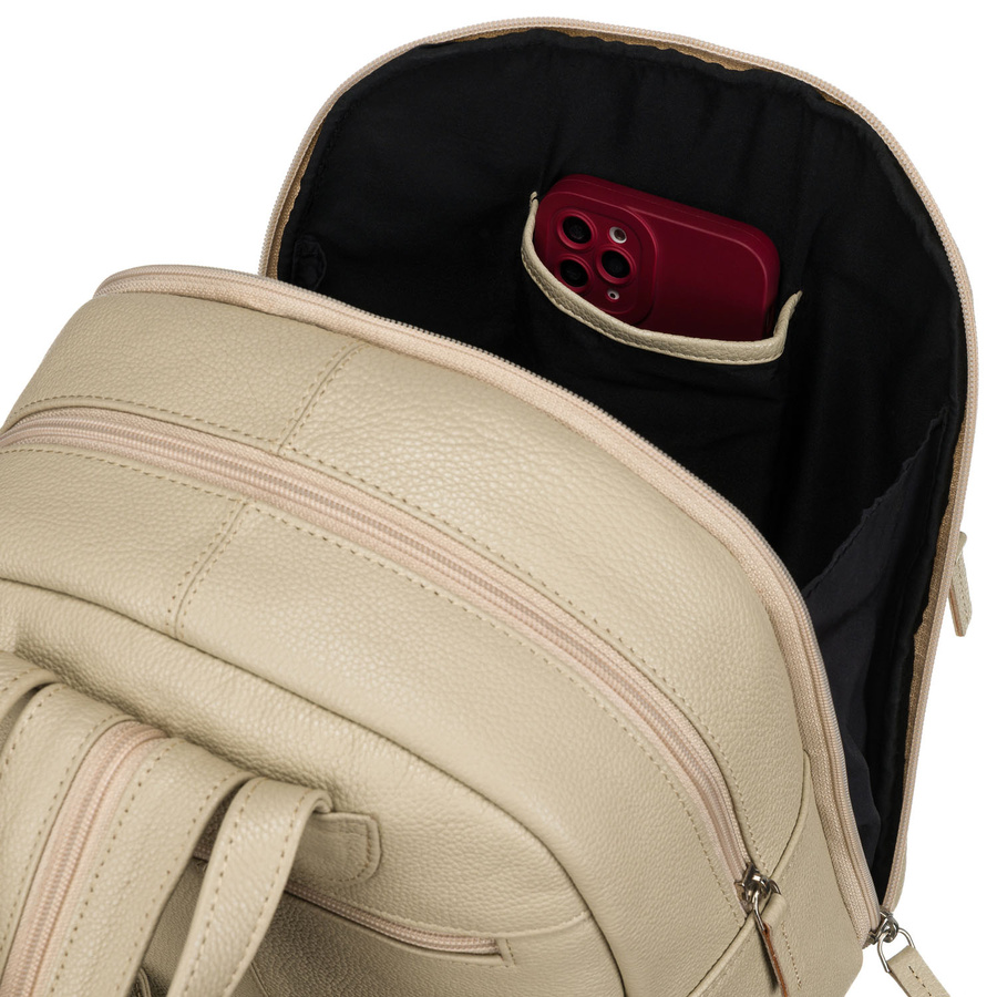 Damen Rucksack aus echtem Leder in Beige – Rovicky – Bild 6