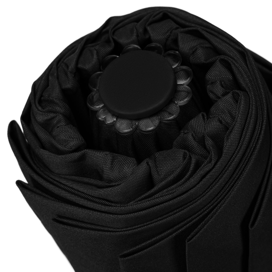 Schwarzer, zusammenklappbarer Regenschirm in elegantem Etui – Peterson – Bild 15