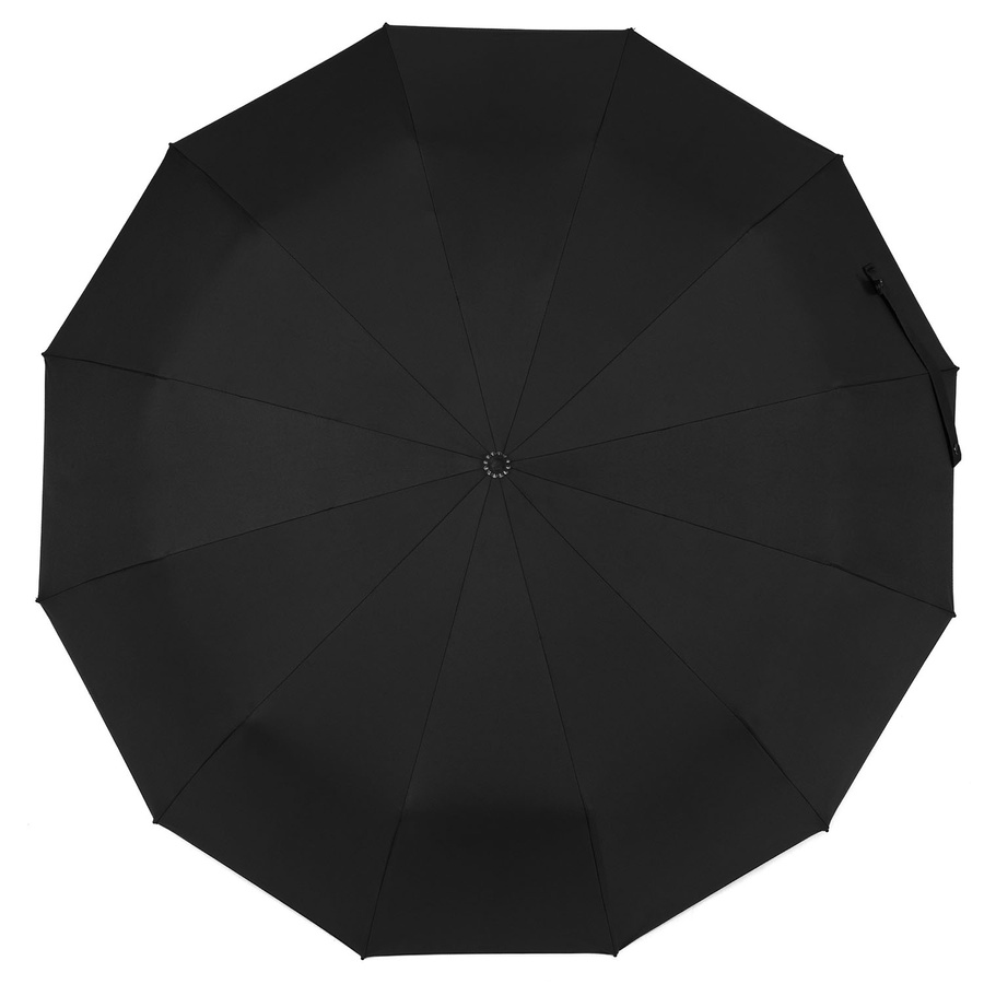 Schwarzer, zusammenklappbarer Regenschirm in elegantem Etui – Peterson – Bild 6
