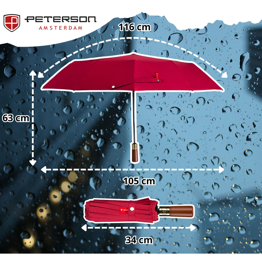 Roter Regenschirm mit automatischer Öffnung – Peterson – Bild 7