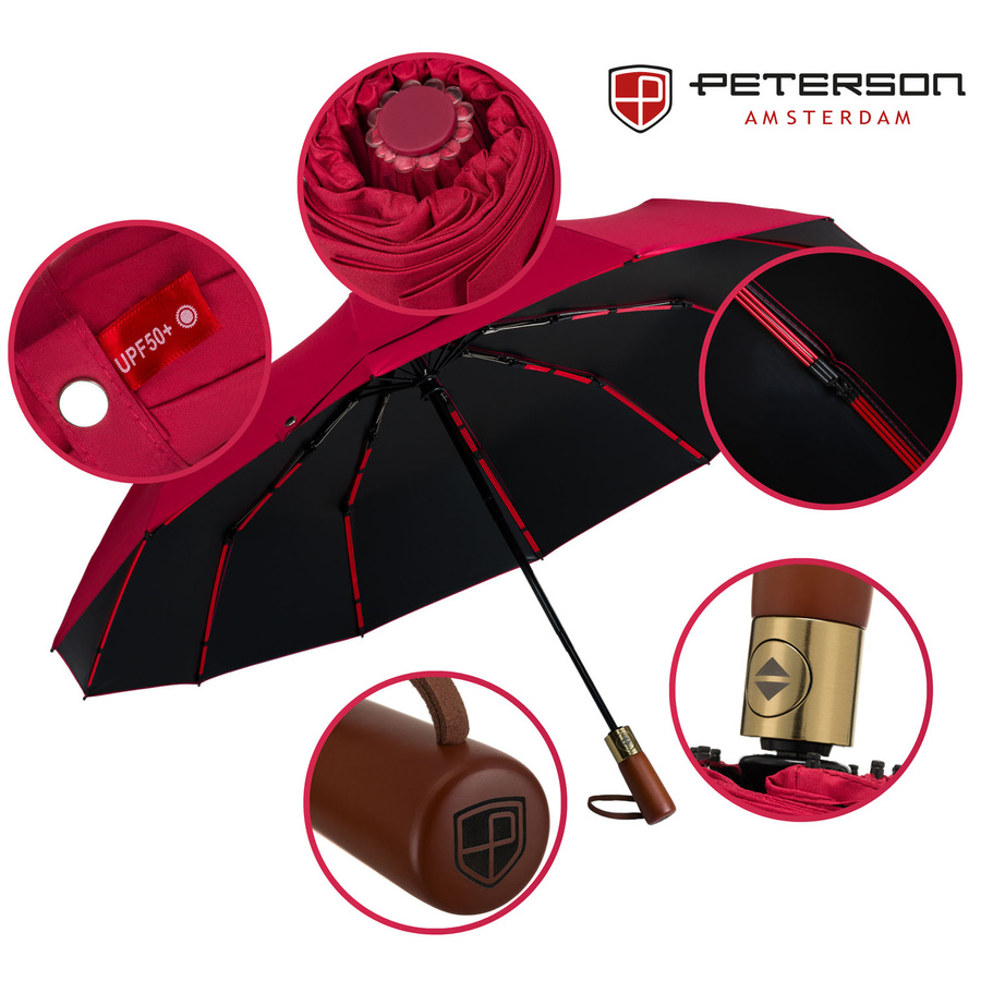 Roter Regenschirm mit automatischer Öffnung – Peterson – Bild 2