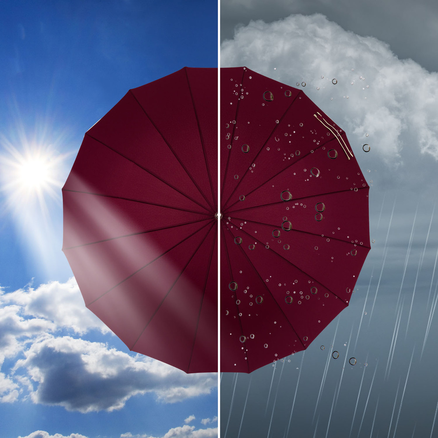 Roter, eleganter Behörden-Regenschirm – Peterson – Bild 6