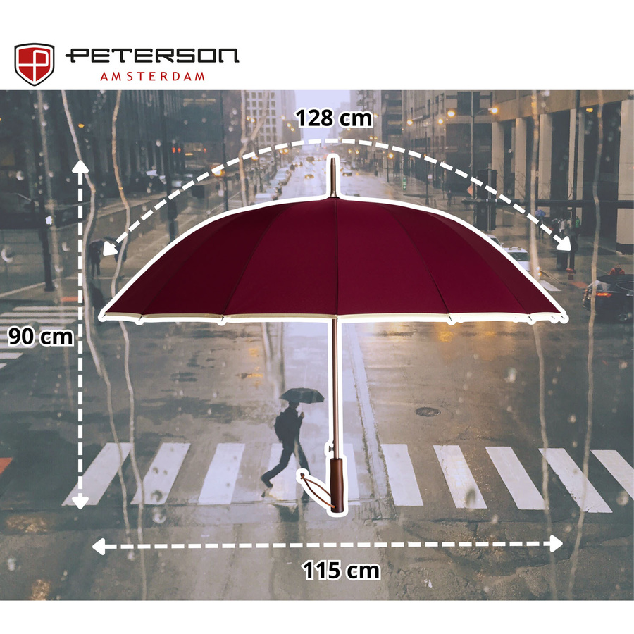 Roter, eleganter Behörden-Regenschirm – Peterson – Bild 3