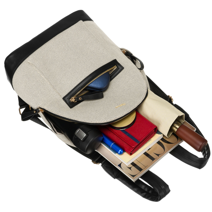 Großer, urbaner Damen Rucksack in Beige aus Canvas – Peterson – Bild 12