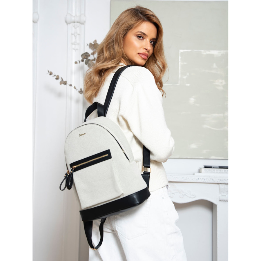 Großer, urbaner Damen Rucksack in Beige aus Canvas – Peterson – Bild 2