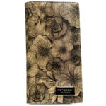 Vertikale, lackierte Damen-Geldbörse aus echtem und ökologischem Leder in Gold mit Blumenmuster - Peterson