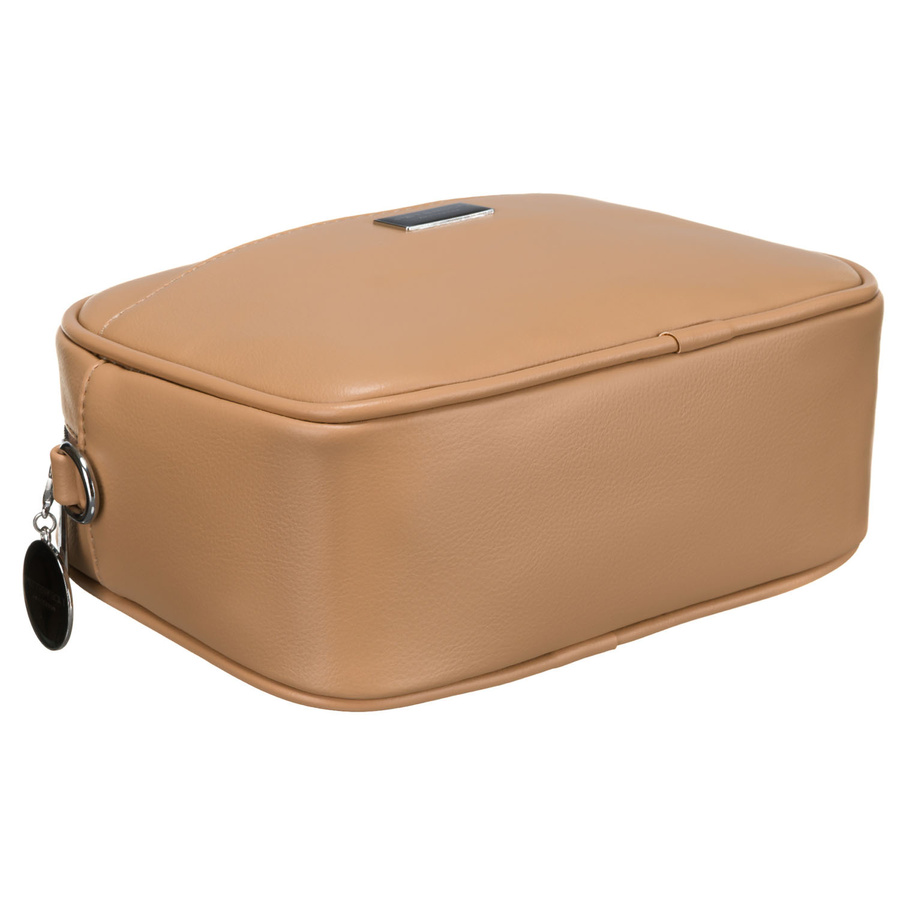 Beige Damen City-Umhängetasche aus Öko-Leder mit zwei Schulterriemen im Crossbody-Stil – Peterson – Bild 9