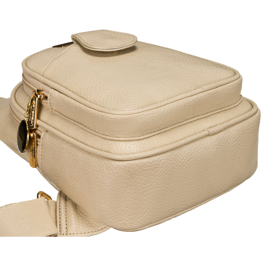 Moderne, funktionale beige Damen Gürteltasche Crossbody aus Öko-Leder – Peterson – Bild 5