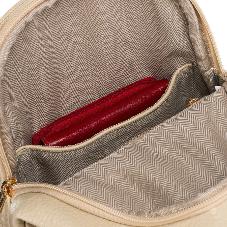 Moderne, funktionale beige Damen Gürteltasche Crossbody aus Öko-Leder – Peterson – Bild 7