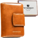 Elegante braune Damen Geldbörse aus Öko-Leder mit RFID-Schutz – Peterson