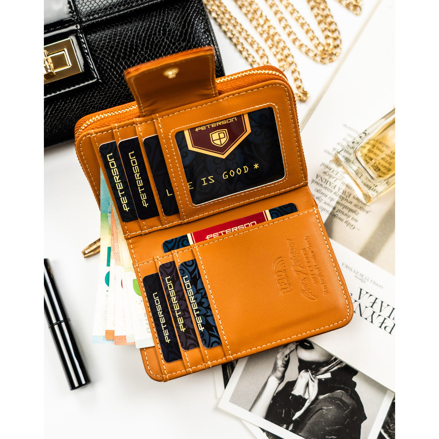 Elegante braune Damen Geldbörse aus Öko-Leder mit RFID-Schutz – Peterson – Bild 6
