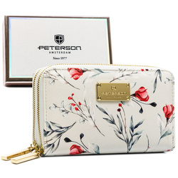 Stilvolle Damen Geldbörse aus Öko-Leder mit Blumenmuster – Peterson
