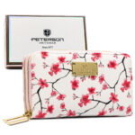 Stilvolle Damen Geldbörse aus Öko-Leder mit Blumenmuster und Reißverschluss – Peterson