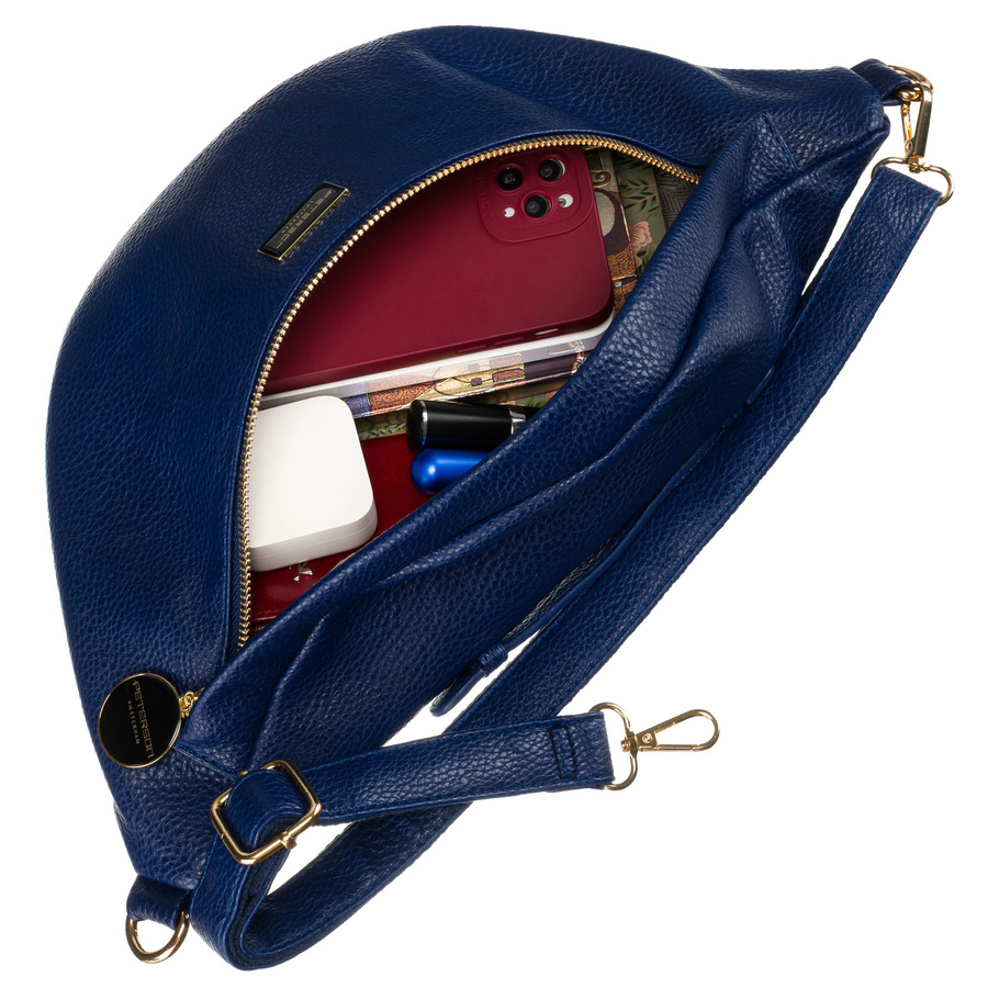 Dunkelblaue sportliche Damen Gürteltasche aus Öko-Leder für Hüfte oder Schulter – Peterson – Bild 9