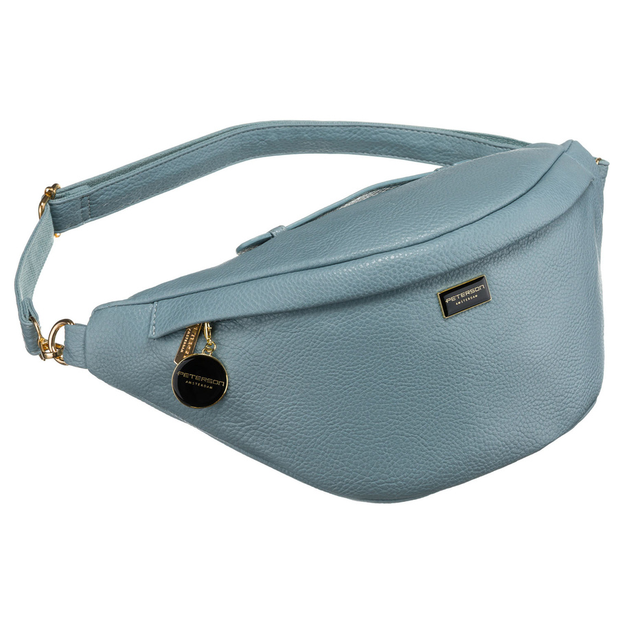 Modische sportliche blaue Damen Gürteltasche für Hüfte, Schulter oder Crossbody aus Öko-Leder – Peterson
