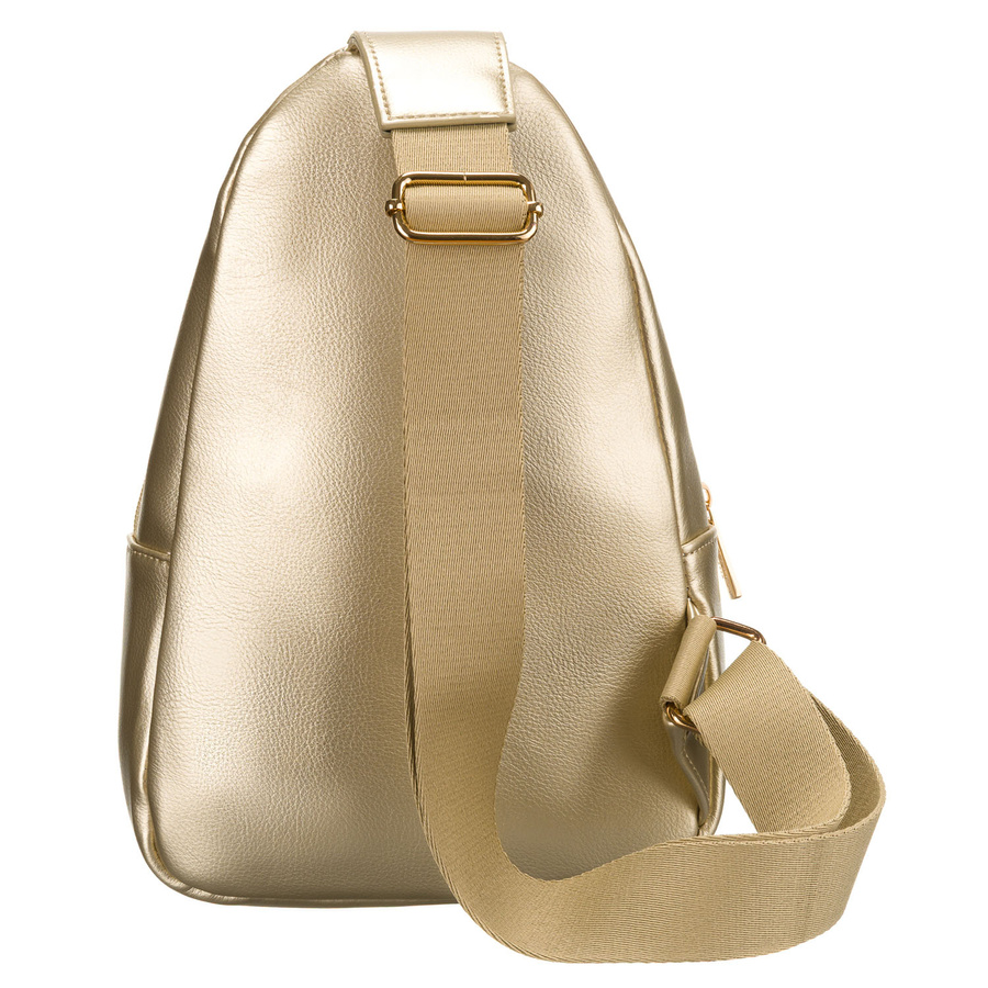 Goldene glänzende Damen Gürteltasche aus Öko-Leder, Ein-Schulter-Rucksack – Peterson – Bild 4