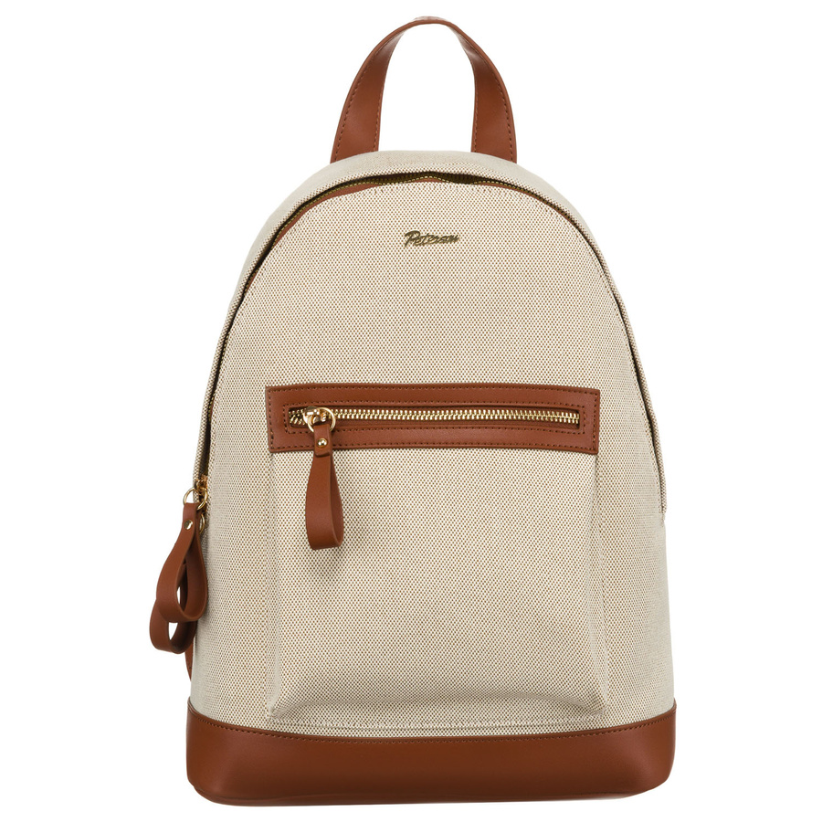 Großer, urbaner Damen Rucksack in Beige-Braun mit Außentasche – Peterson – Bild 2
