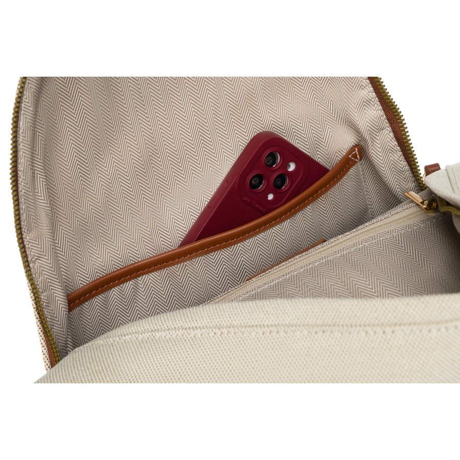 Großer, urbaner Damen Rucksack in Beige-Braun mit Außentasche – Peterson – Bild 6