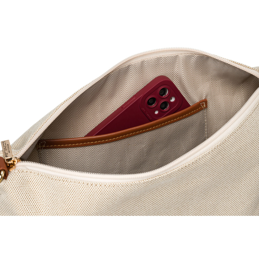 Große Damen Tasche aus Echtleder und Polyamidfaser in Beige-Braun – Peterson – Bild 7