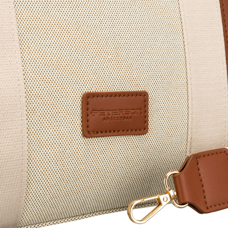 Modische Damen Shopper Tasche in Braun-Beige mit verstellbarem Gurt – Peterson – Bild 10
