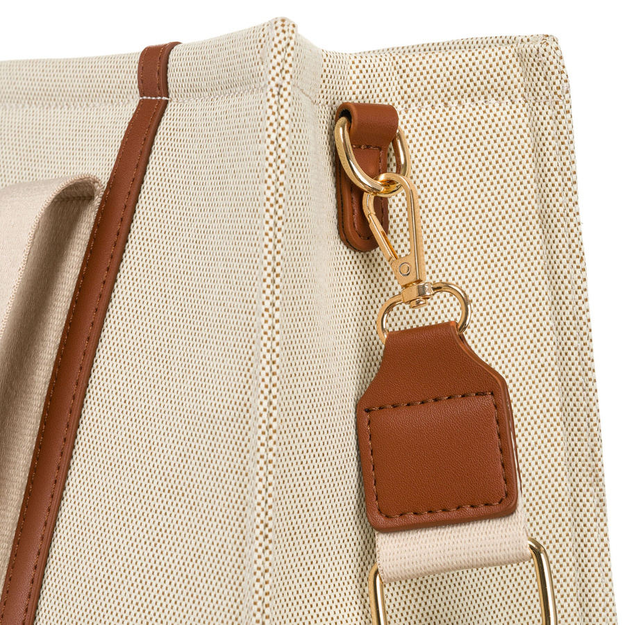 Modische Damen Shopper Tasche in Braun-Beige mit verstellbarem Gurt – Peterson – Bild 16