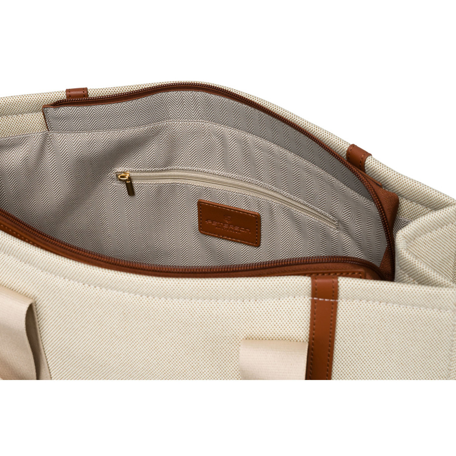 Modische Damen Shopper Tasche in Braun-Beige mit verstellbarem Gurt – Peterson – Bild 14