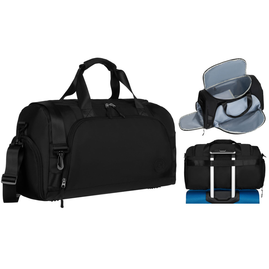Schwarze Reisetasche mit Koffergurt – Peterson – Bild 3