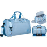 Wochenendtasche in Hellblau mit Koffergurt – Peterson
