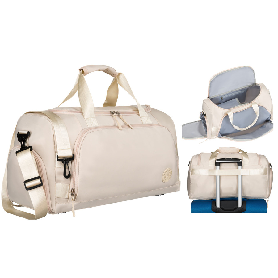 Beige Reisetasche oder Sporttasche aus Polyester – Peterson – Bild 5