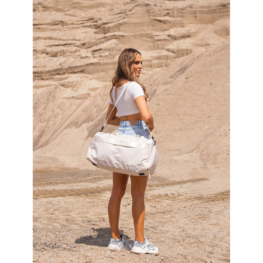 Beige Reisetasche oder Sporttasche aus Polyester – Peterson – Bild 3