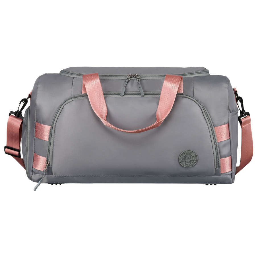 Wochenend-Reisetasche in Grau-Rosa mit Koffergurt – Peterson – Bild 10