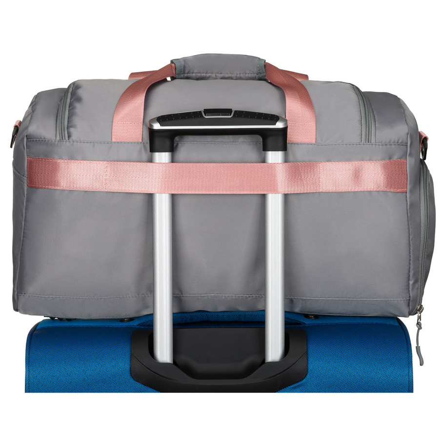 Wochenend-Reisetasche in Grau-Rosa mit Koffergurt – Peterson – Bild 14