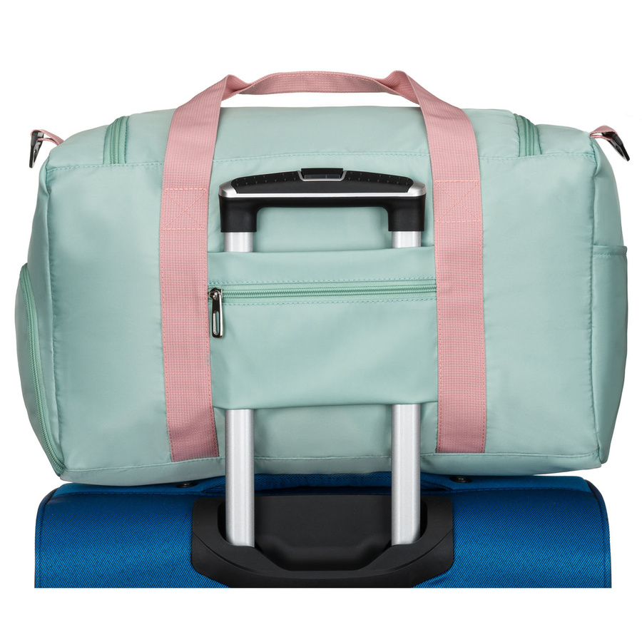 Grün-Rosa Reisetasche aus Polyester mit Reißverschluss – Peterson – Bild 14