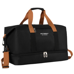 Reisetasche aus schwarzem Polyester mit abnehmbarem Schultergurt – Peterson