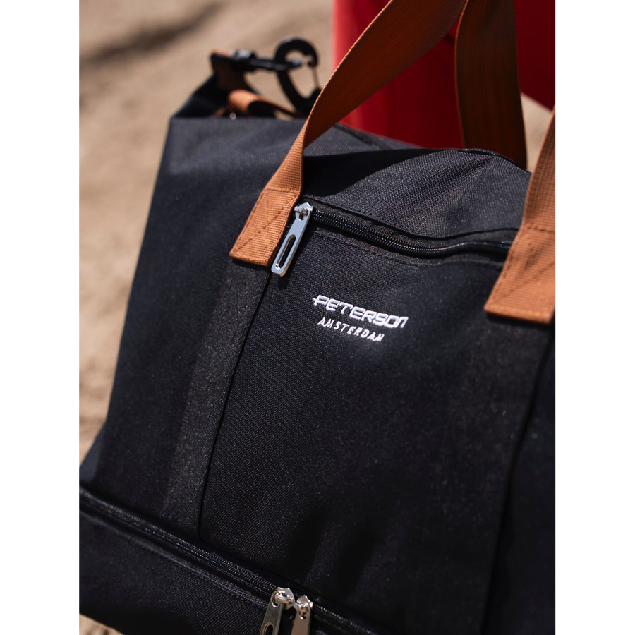Reisetasche aus schwarzem Polyester mit abnehmbarem Schultergurt – Peterson – Bild 5