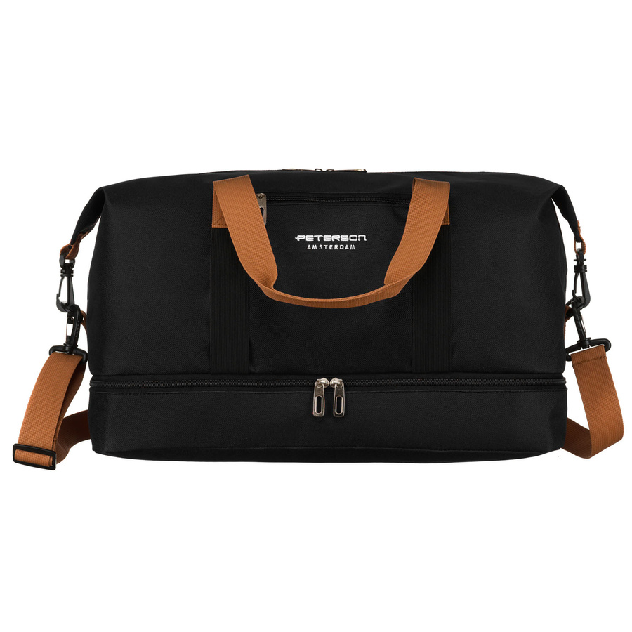 Reisetasche aus schwarzem Polyester mit abnehmbarem Schultergurt – Peterson – Bild 3