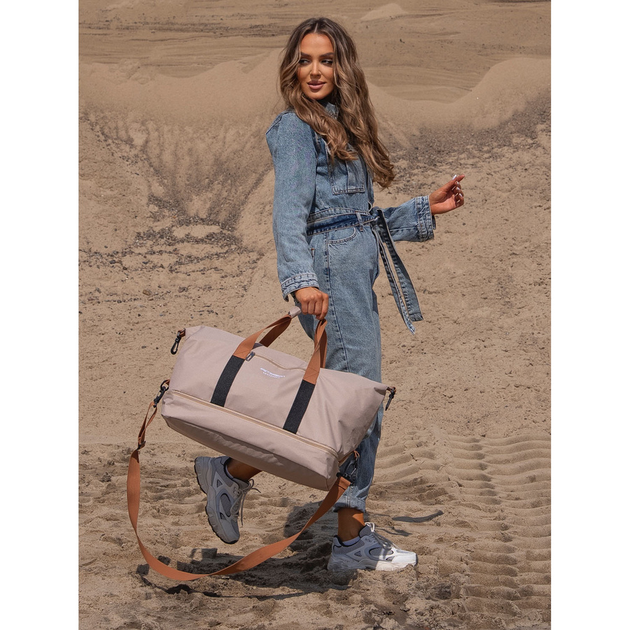Beige, wasserdichte Reisetasche aus Polyester – Peterson – Bild 2