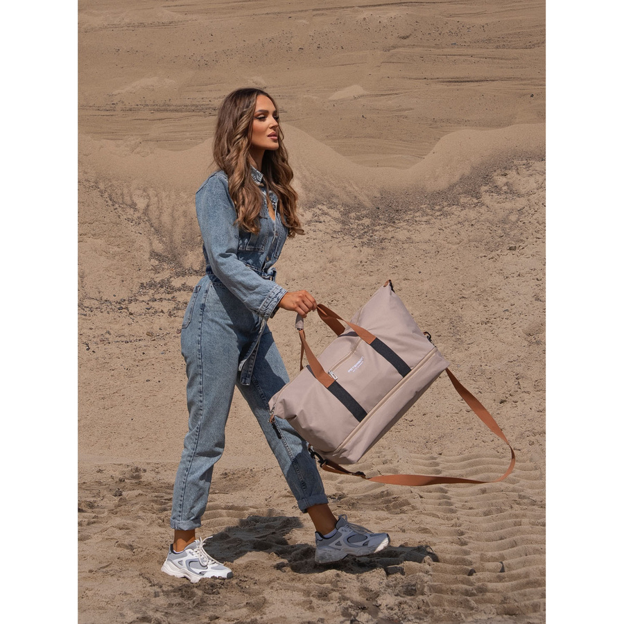 Beige, wasserdichte Reisetasche aus Polyester – Peterson – Bild 7