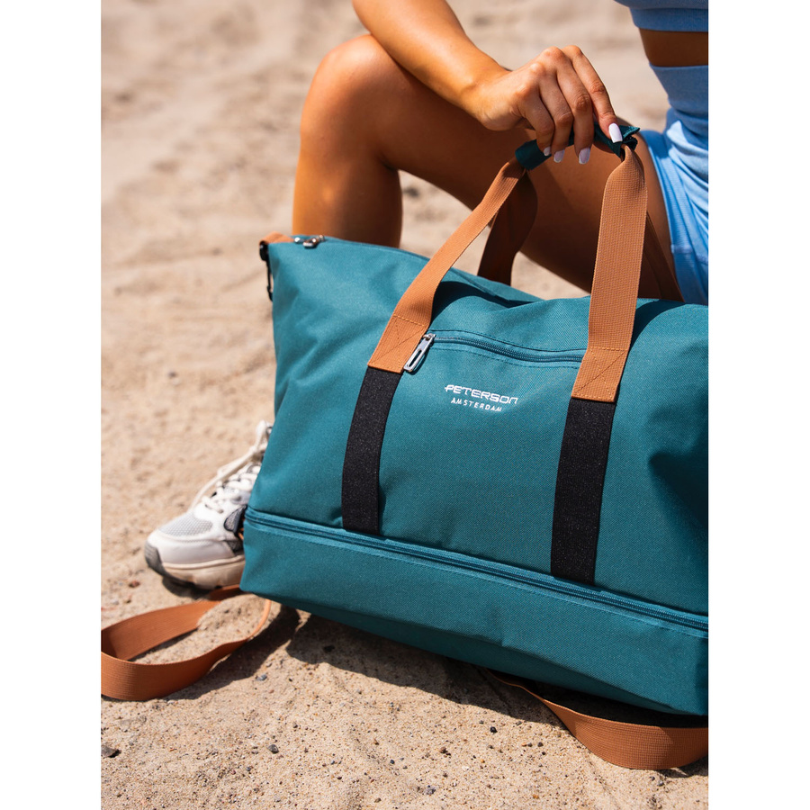 Türkise Wochenendtasche aus Polyester mit Reißverschluss – Peterson – Bild 7