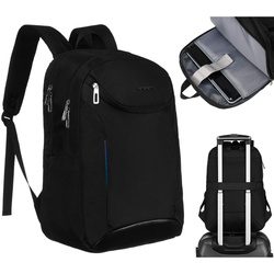 Städtischer, geräumiger Rucksack aus schwarzem Nylon mit Laptopfach – Peterson