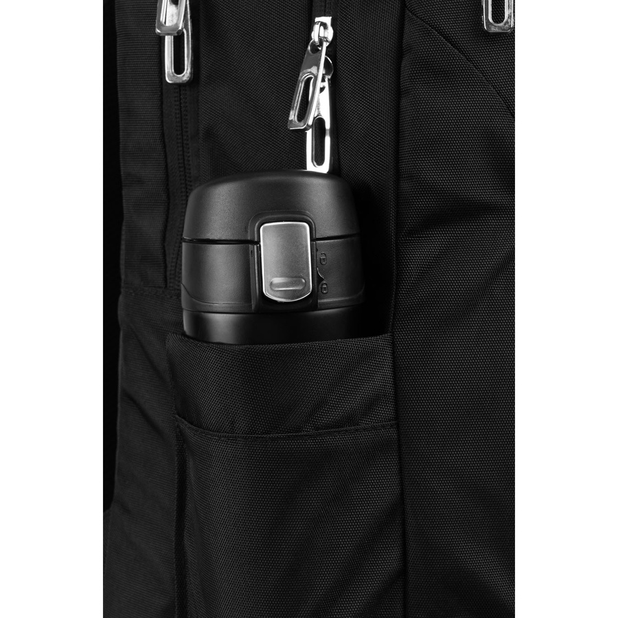 Städtischer, geräumiger Rucksack aus schwarzem Nylon mit Laptopfach – Peterson – Bild 16