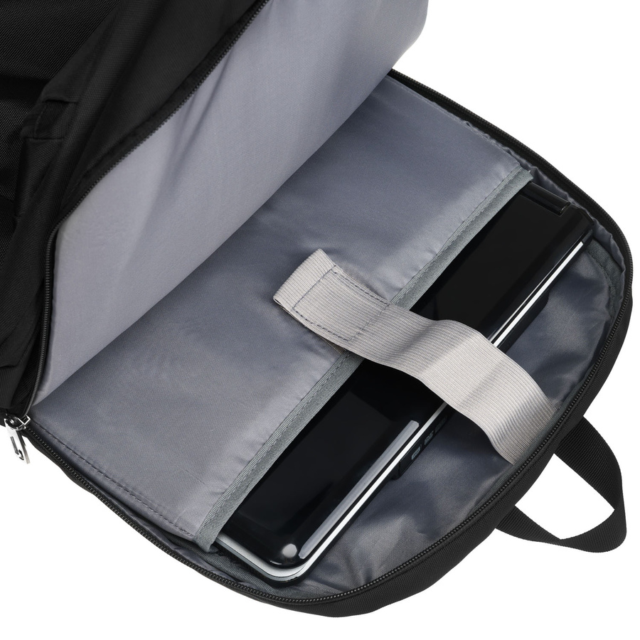 Städtischer, geräumiger Rucksack aus schwarzem Nylon mit Laptopfach – Peterson – Bild 10