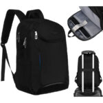 Städtischer, geräumiger Rucksack aus schwarzem Nylon mit Laptopfach – Peterson