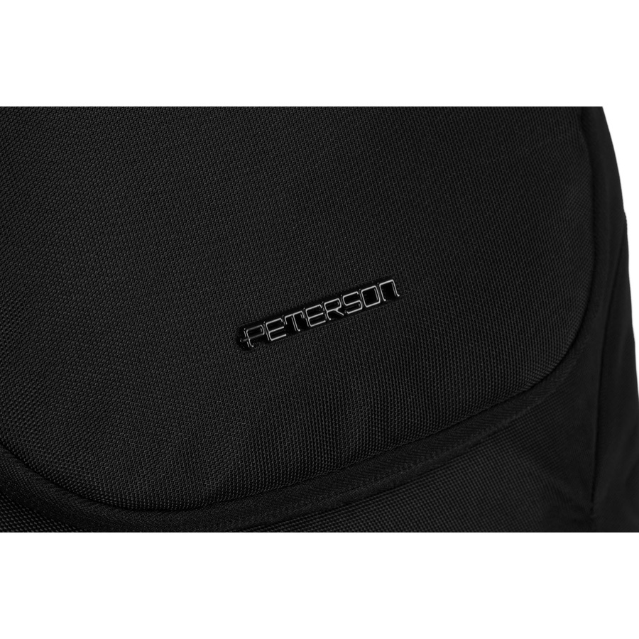 Städtischer, geräumiger Rucksack aus schwarzem Nylon mit Laptopfach – Peterson – Bild 11
