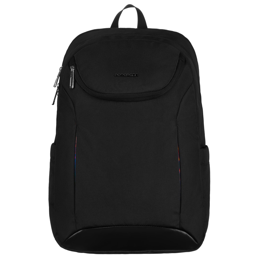 Städtischer, geräumiger Rucksack aus schwarzem Nylon mit Laptopfach – Peterson – Bild 3