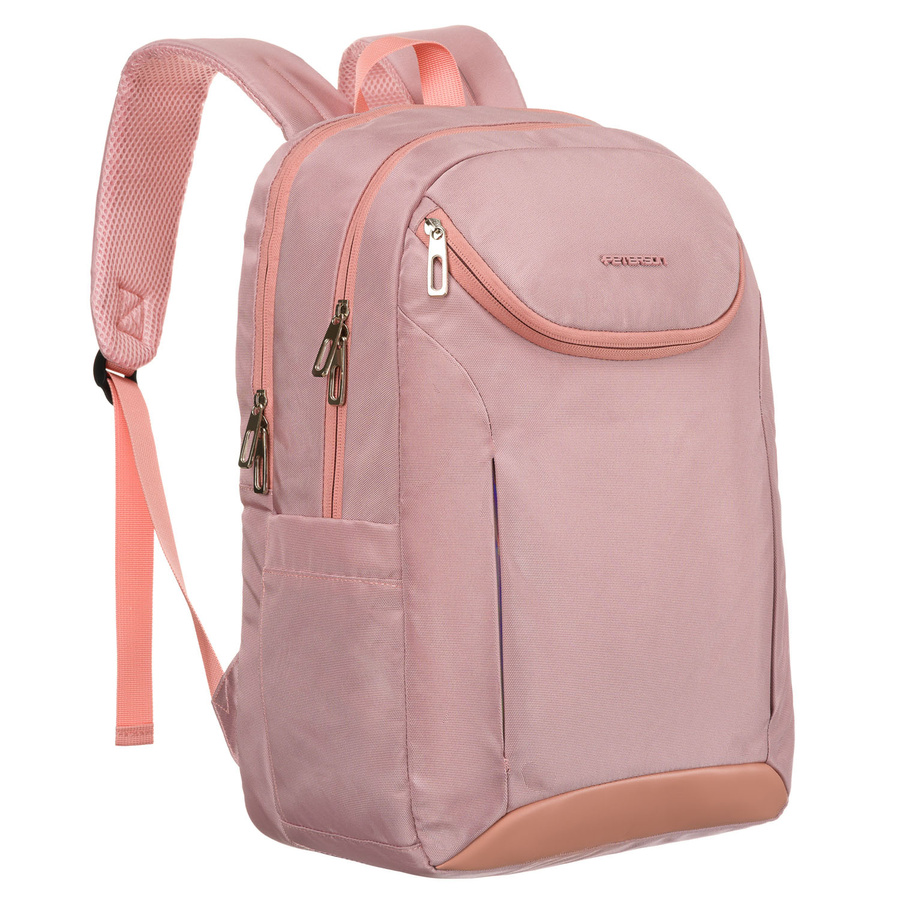 Rosa, urbaner und geräumiger Rucksack aus Nylon mit Laptopfach – Peterson – Bild 9