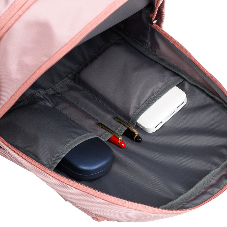 Rosa, urbaner und geräumiger Rucksack aus Nylon mit Laptopfach – Peterson – Bild 18