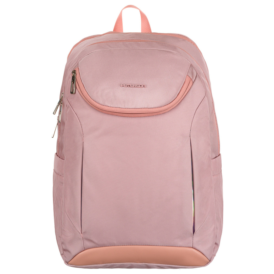 Rosa, urbaner und geräumiger Rucksack aus Nylon mit Laptopfach – Peterson – Bild 4
